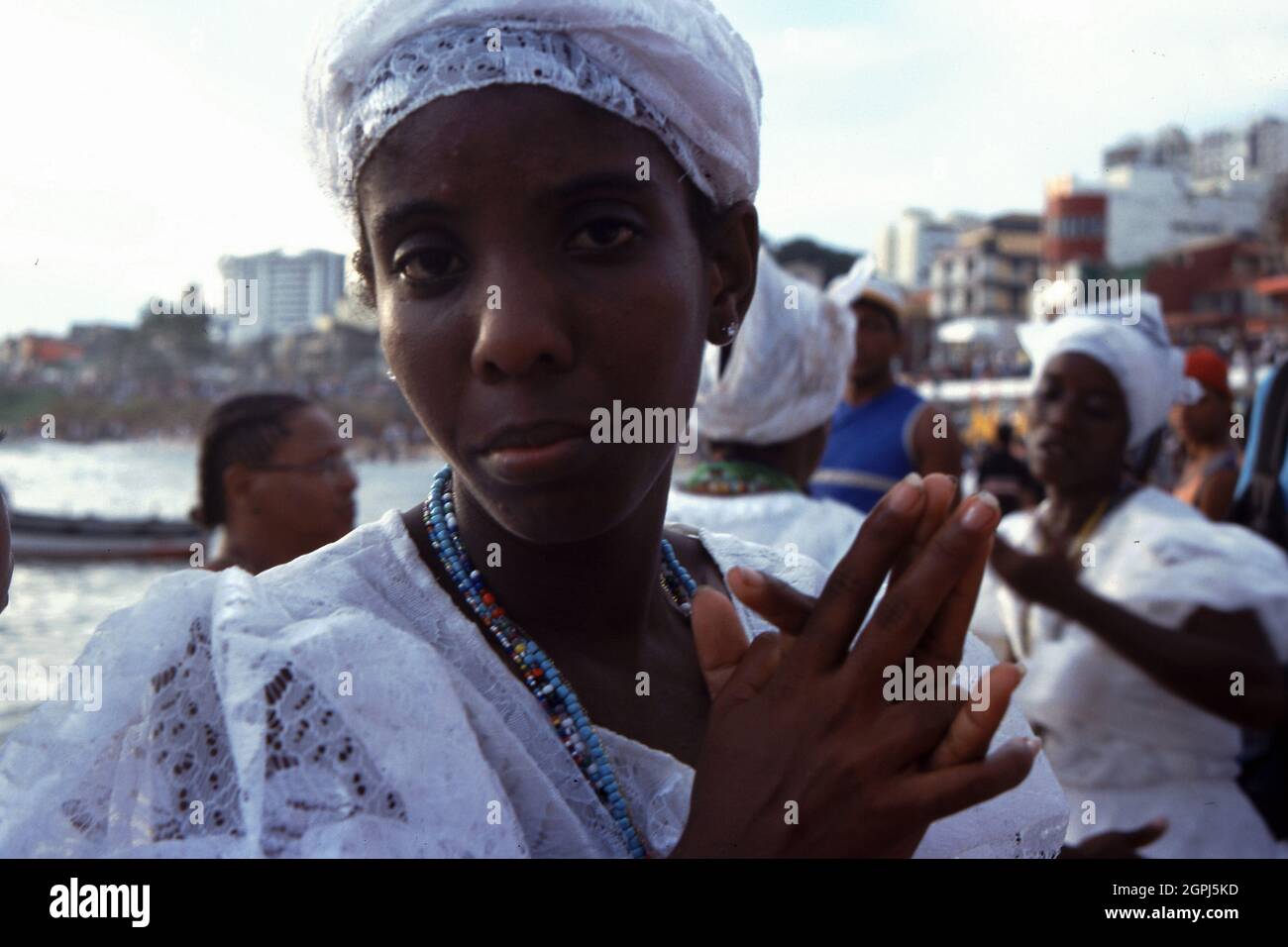 α figlia di Iemanjá, Festa de Yemanja , Bahia, Brasile Foto Stock