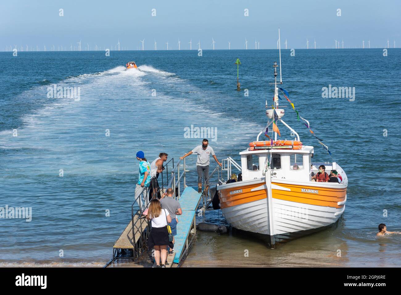 Llandudno gite in barca dalla spiaggia, Llandudno, Conwy County Borough, Galles, Regno Unito Foto Stock