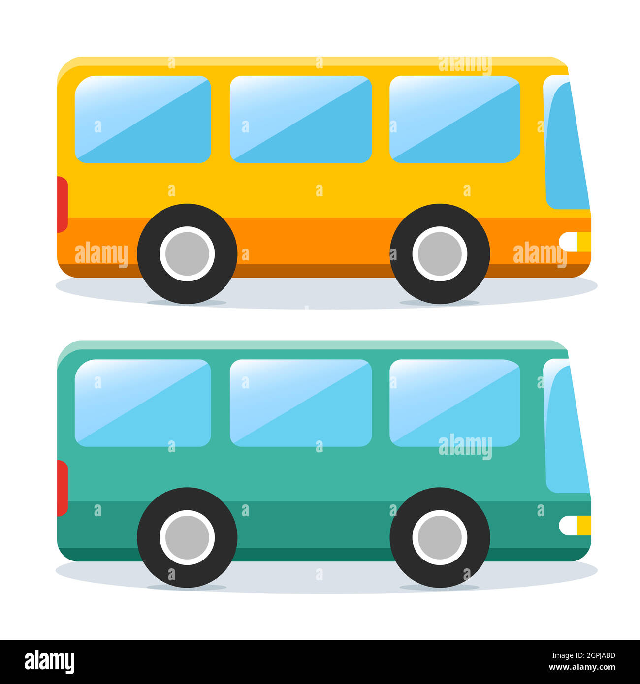 Progettazione di bus pubblici Vector flat Illustrazione Vettoriale