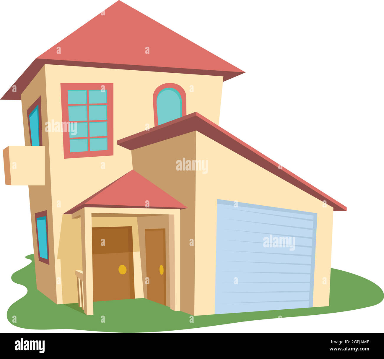 Casa moderna icona, stile cartoon Illustrazione Vettoriale