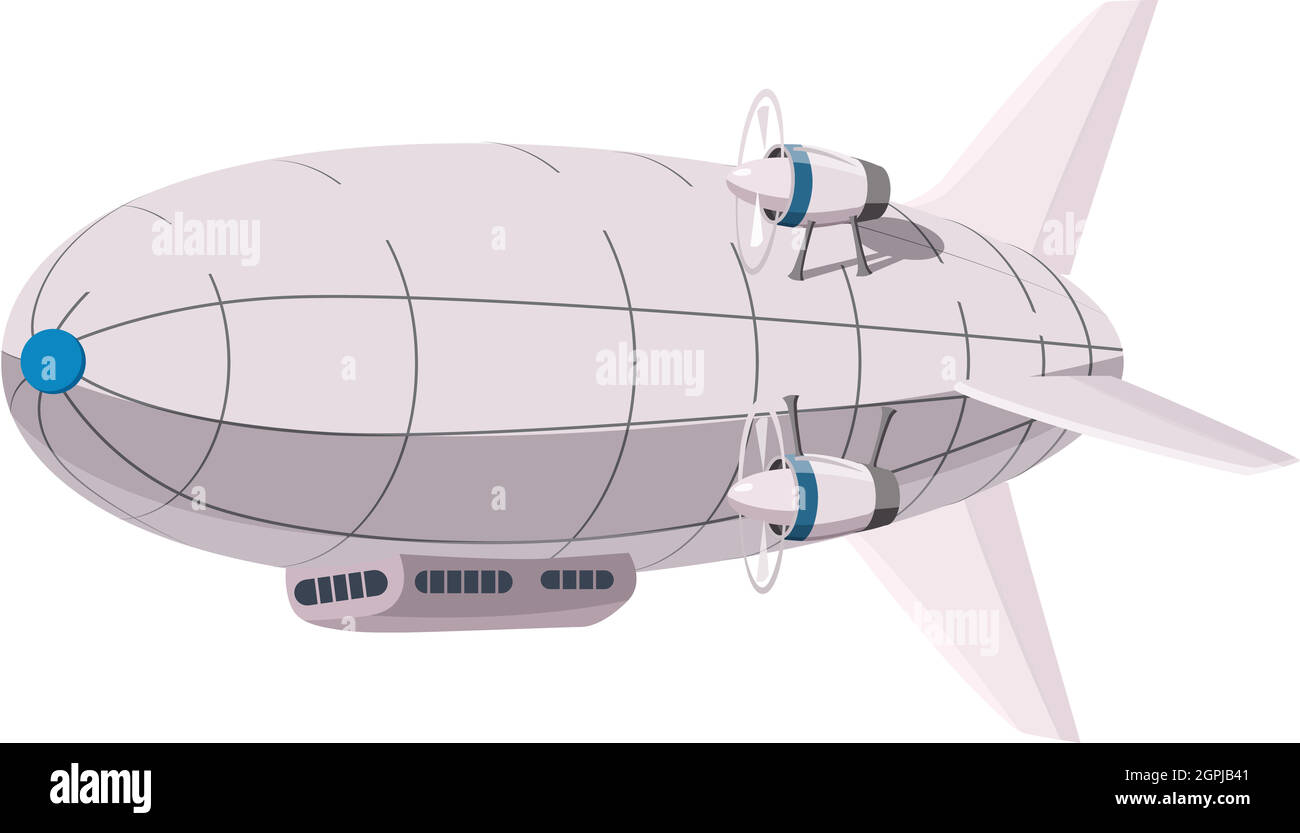 Dirigibile icona, stile cartoon Illustrazione Vettoriale
