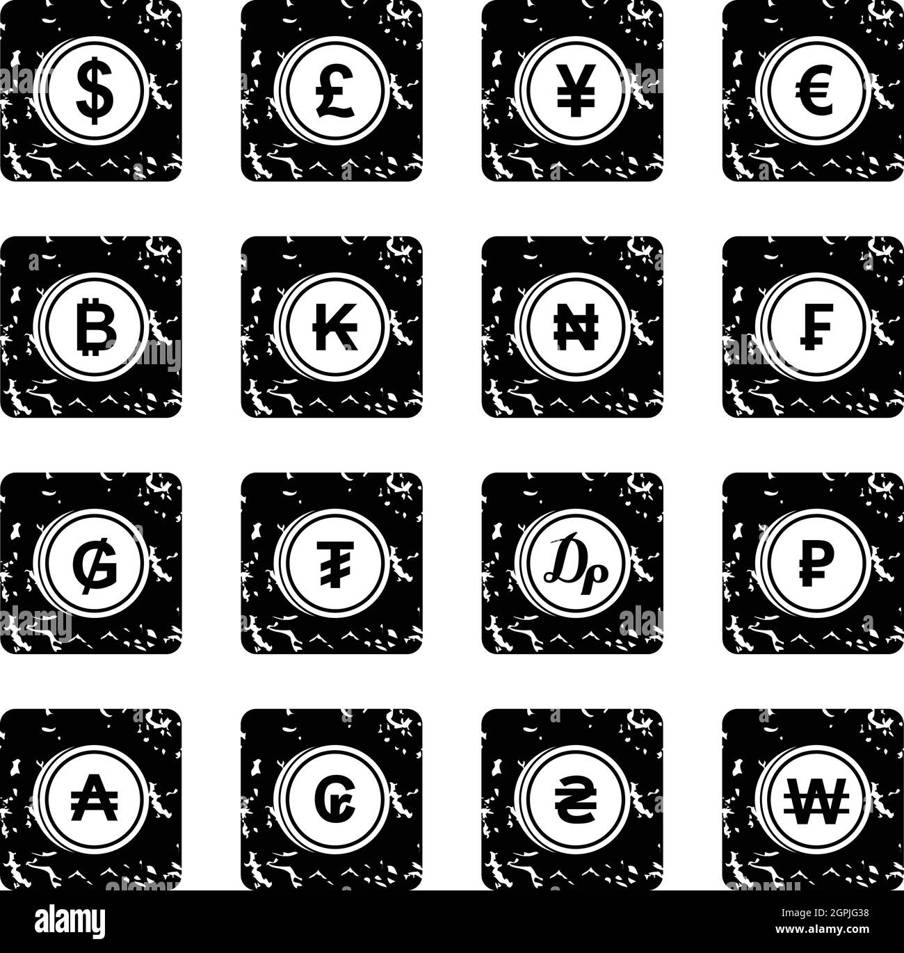 La valuta da paesi diversi set di icone Illustrazione Vettoriale