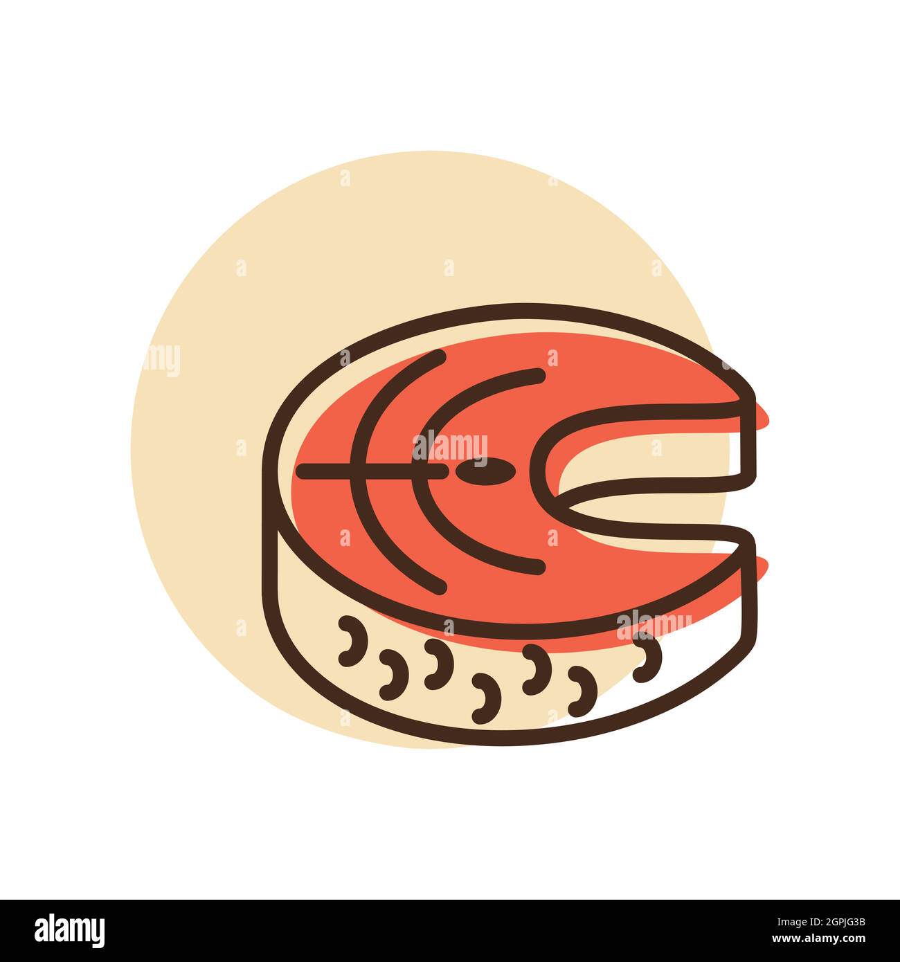 Bistecca di pesce rosso salmone vettore icona Illustrazione Vettoriale