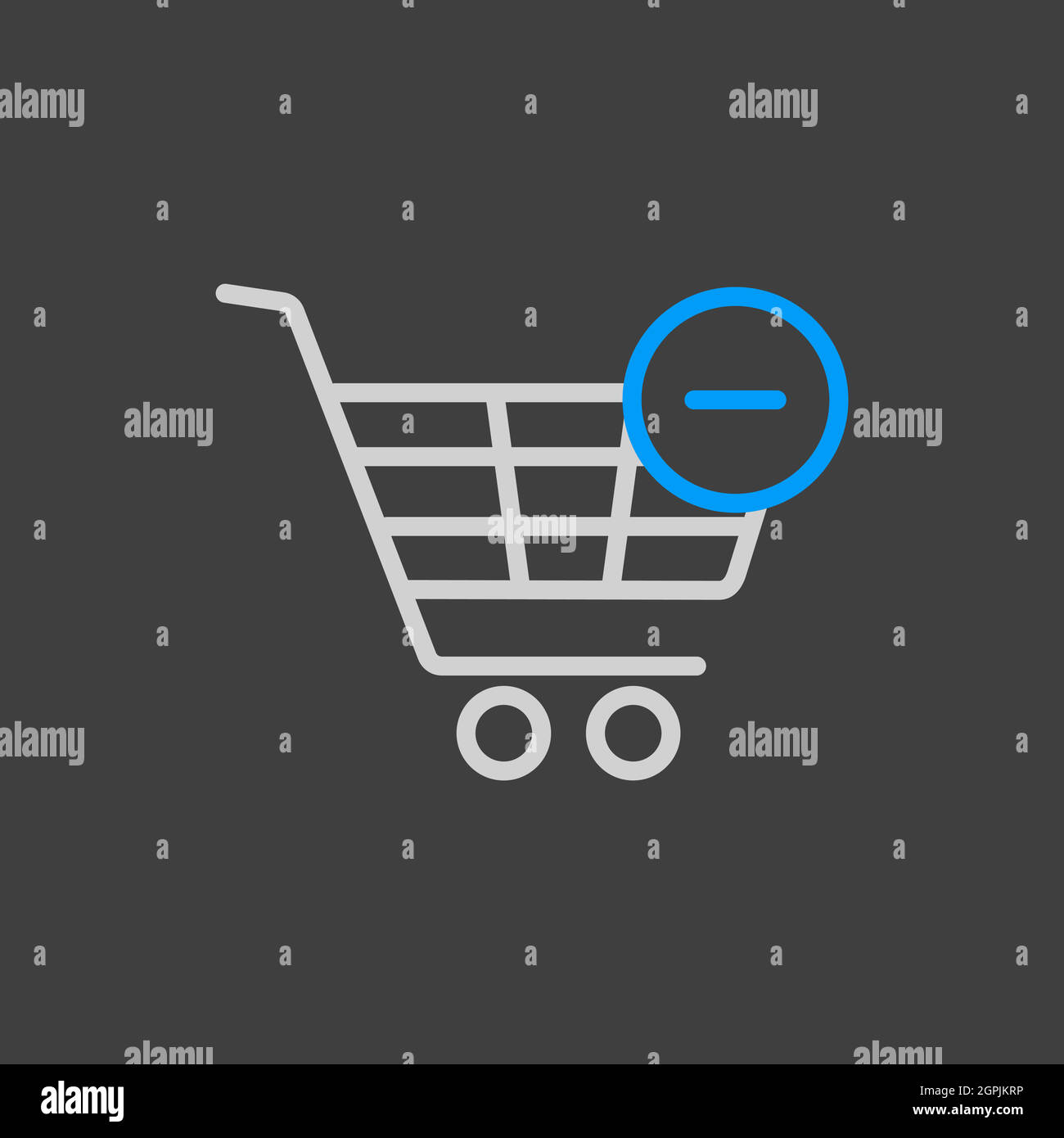 Icona del carrello con segno meno Illustrazione Vettoriale