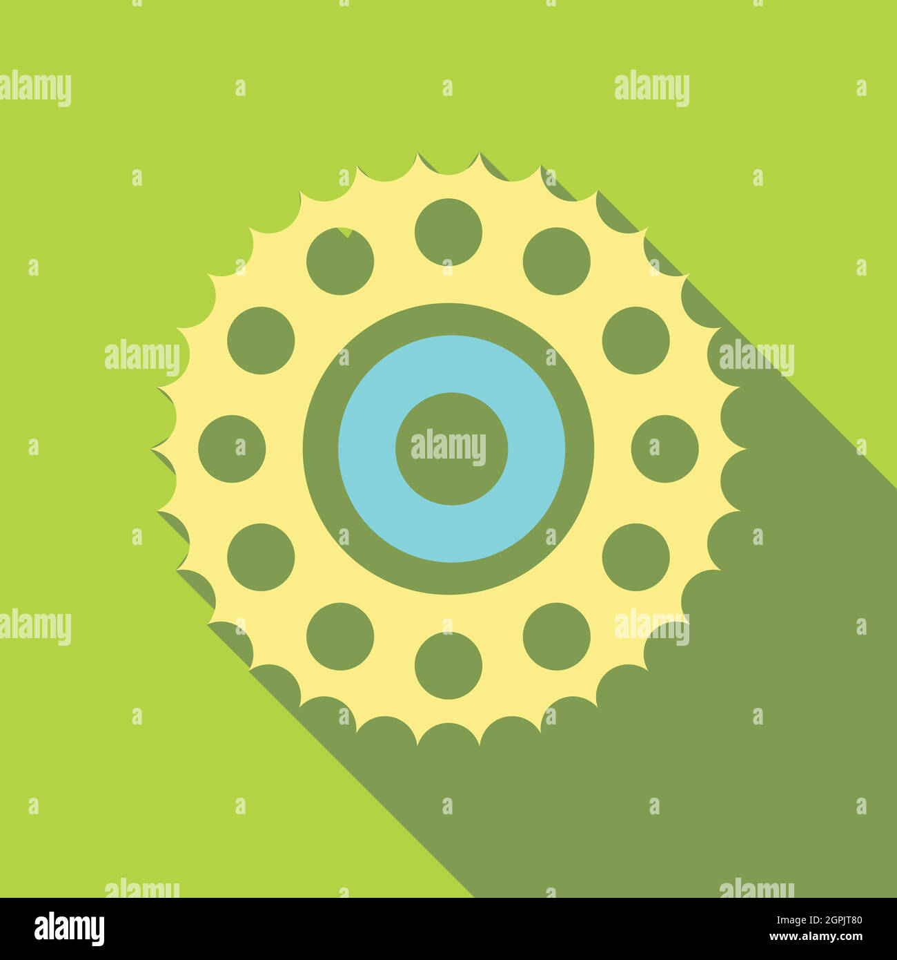 Ruota dentata per bicicletta, icona di stile piatto Illustrazione Vettoriale