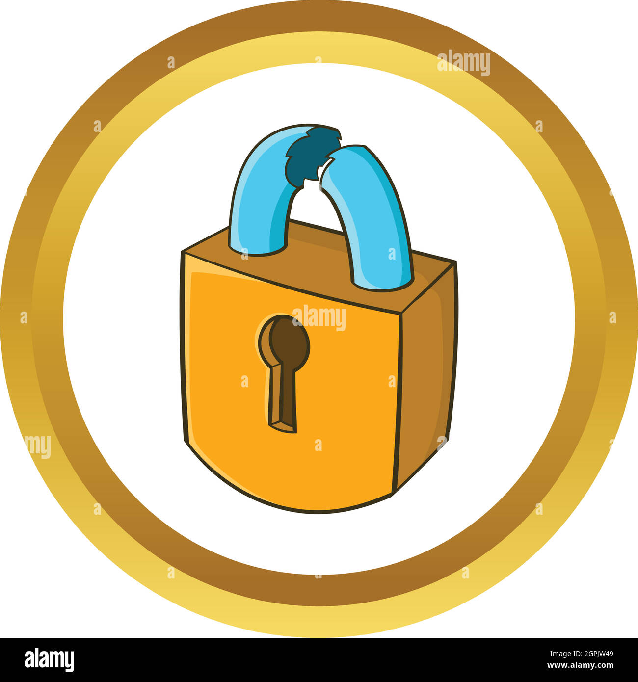 Il lucchetto che è rotto icona vettore Illustrazione Vettoriale