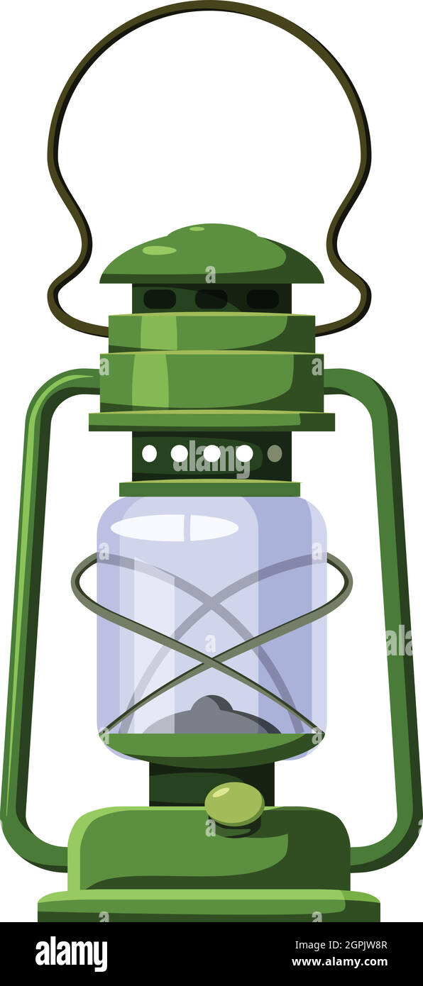 Lampada di kerosene icona, stile cartoon Illustrazione Vettoriale