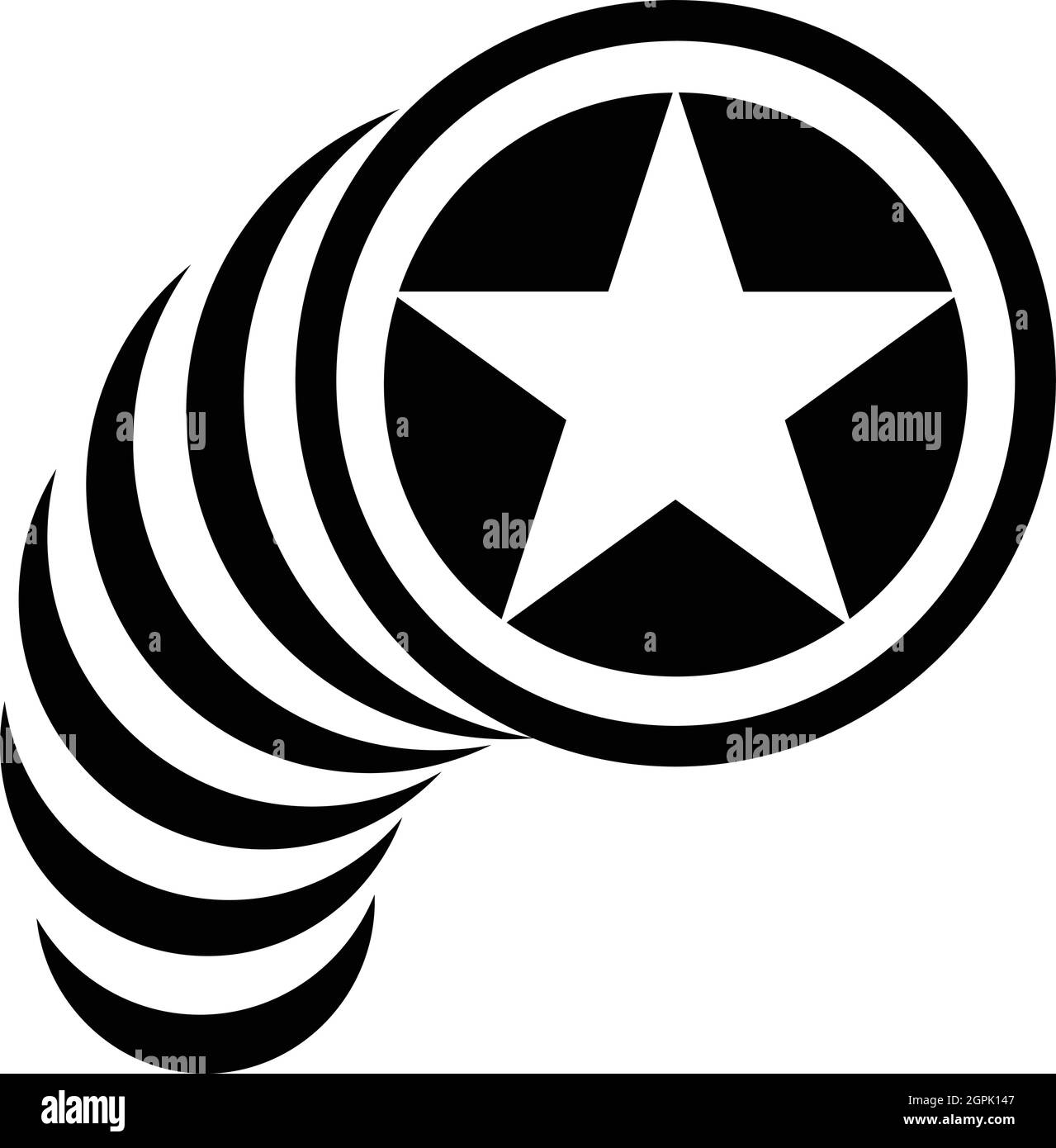 Stella nel cerchio, icona di stile semplice Illustrazione Vettoriale
