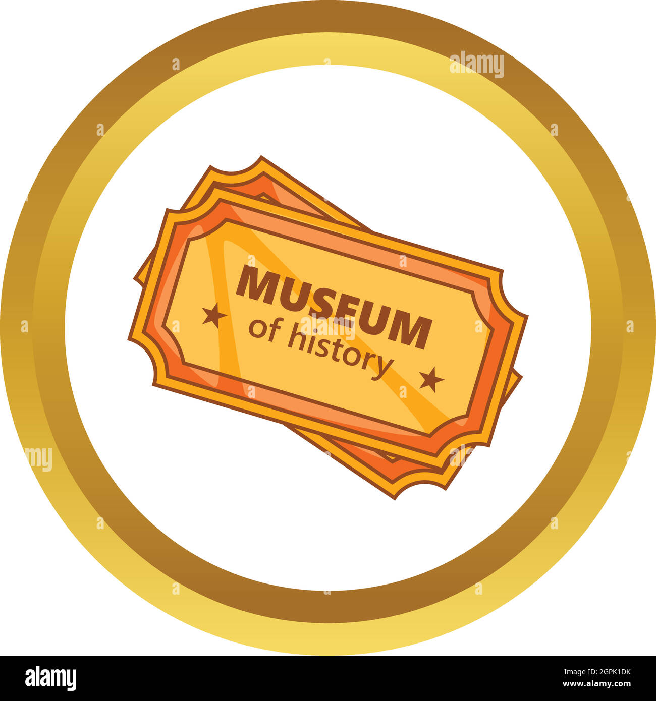 I biglietti per il museo di storia di icona vettore Illustrazione Vettoriale