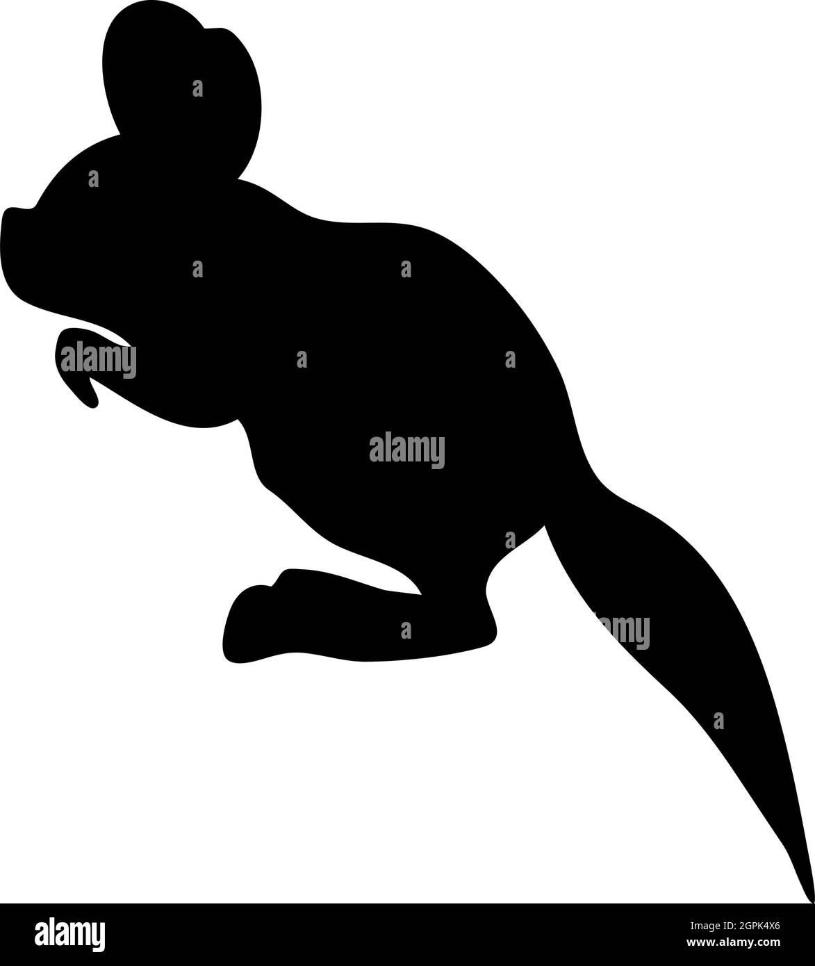 Silhouette di Jerboa con coda di grasso Illustrazione Vettoriale