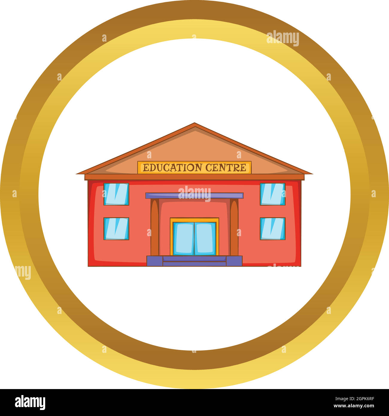 Centro di Istruzione edificio icona vettore Illustrazione Vettoriale