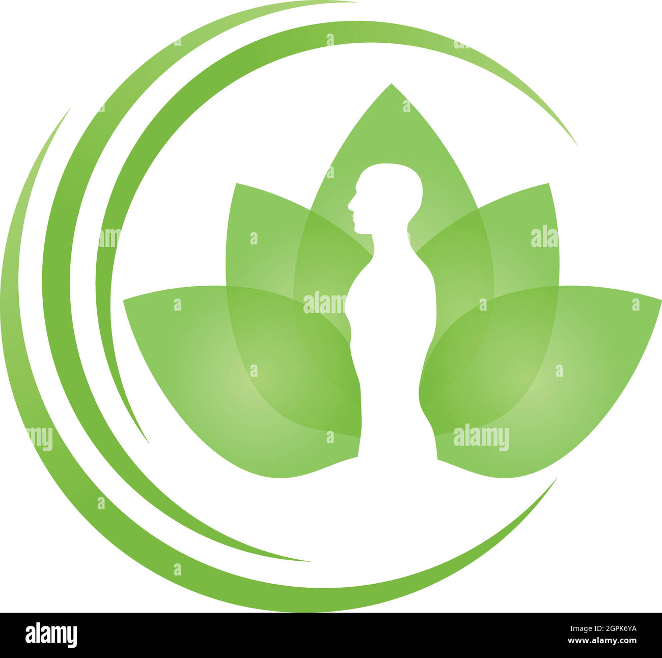 Logo umano, vegetale, benessere e naturopata, sfondo Illustrazione Vettoriale