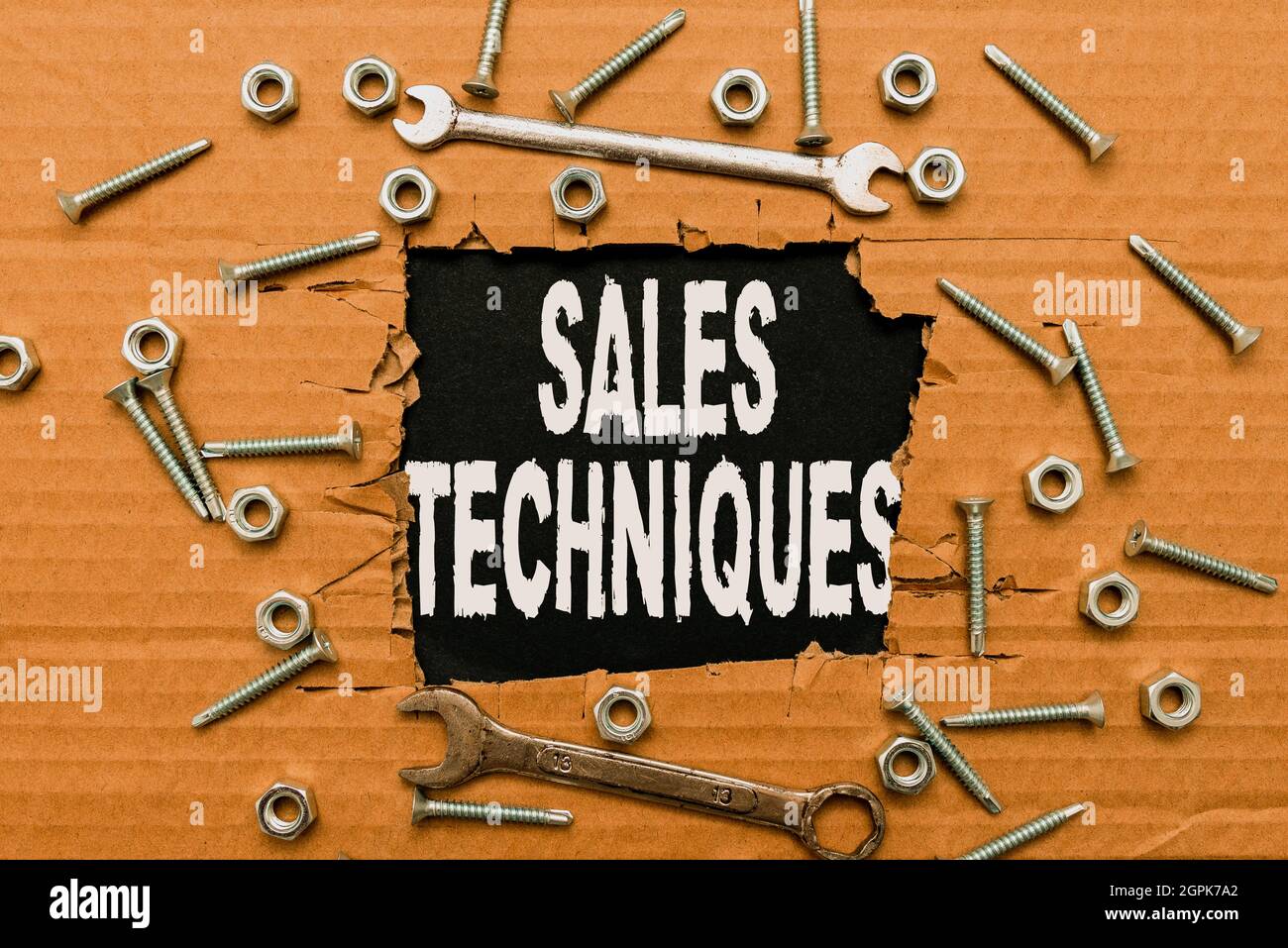 Testi di scrittura tecniche di vendita. Business showcase metodi utilizzati dai professionisti delle vendite per creare profitti Smart Office Plans Construction Foto Stock