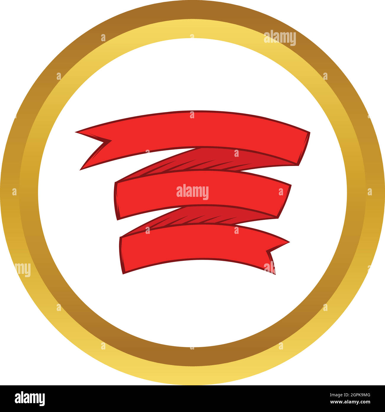 Nastro rosso icona Vettore, stile cartoon Illustrazione Vettoriale