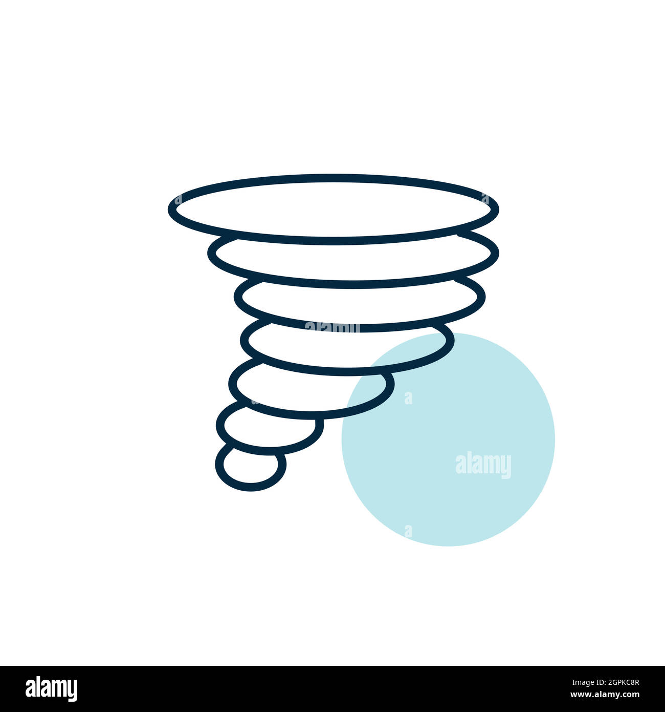 Tornado Vector flat icona. Cartello con la tempesta a vortice Illustrazione Vettoriale