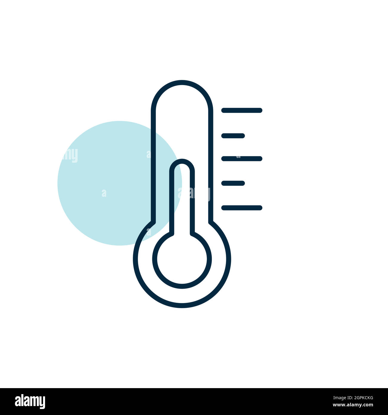 Termometro con icona piatta del vettore termico. Cartello meteo Illustrazione Vettoriale