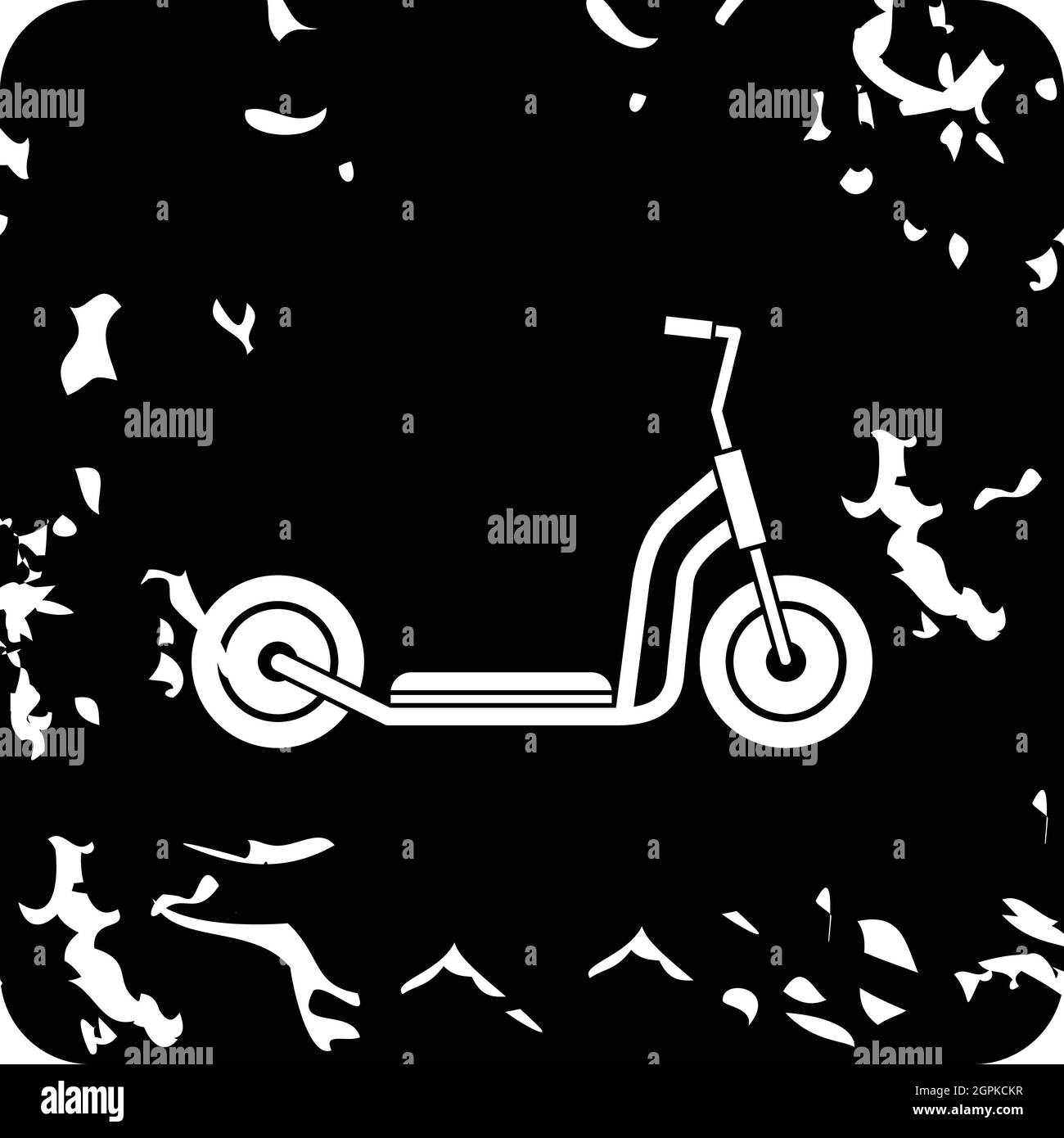 Icona del calcio scooter, stile grunge Illustrazione Vettoriale