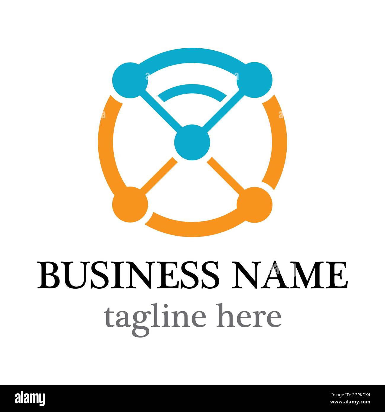 Design dell'icona vettoriale del modello di logo di connessione Foto Stock