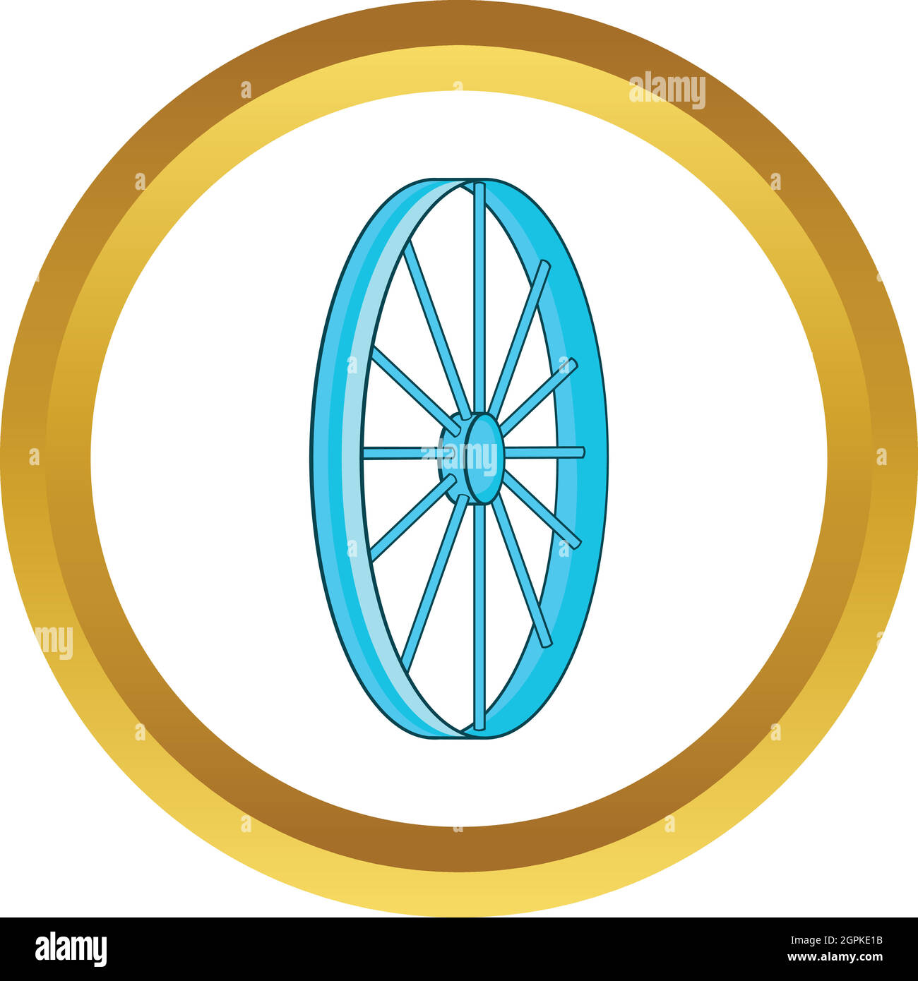 La ruota di bicicletta simbolo icona vettore Illustrazione Vettoriale