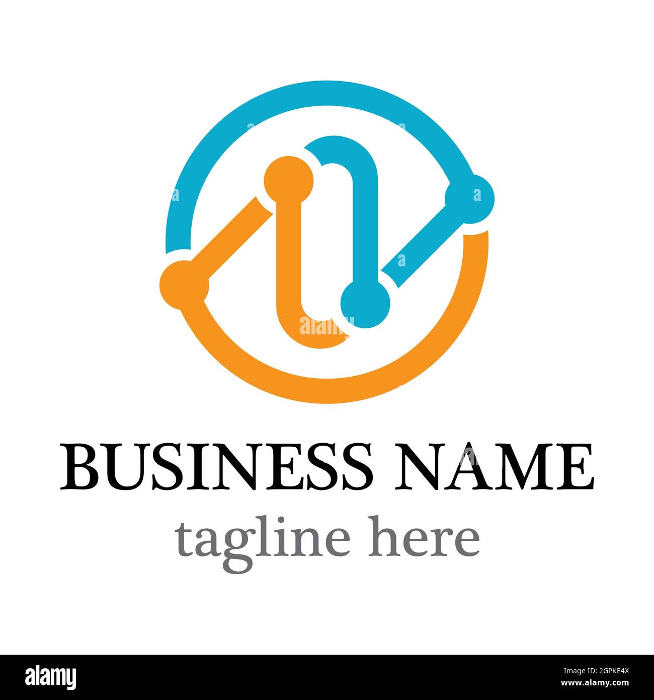 Design dell'icona vettoriale del modello di logo di connessione Foto Stock