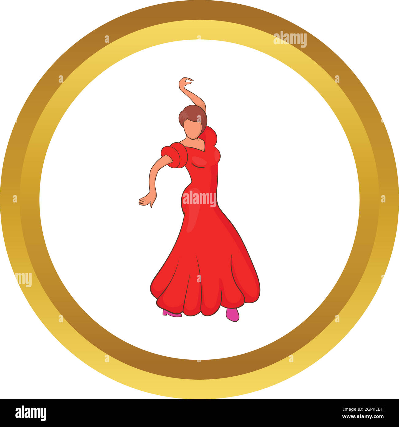 La ballerina di flamenco icona vettore Illustrazione Vettoriale