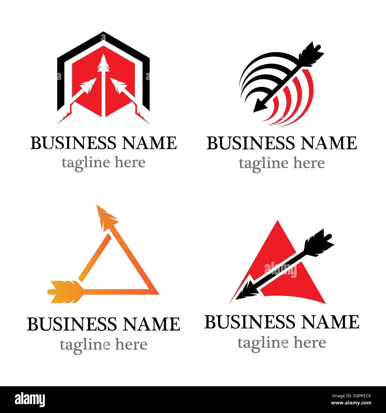 Frecce disegno del modello di logo vettoriale Foto Stock