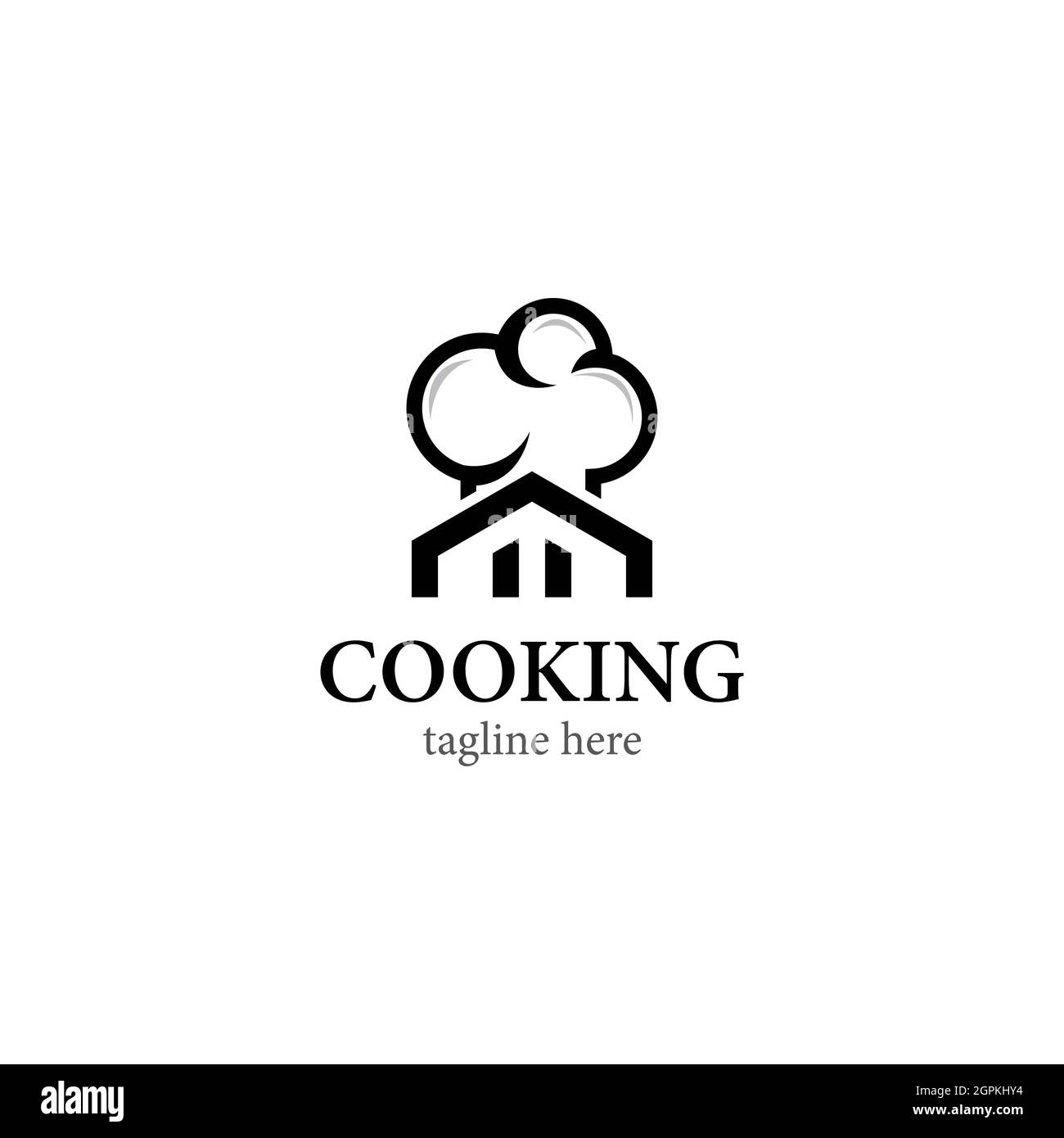 Design vettoriale del logo di cucina Foto Stock