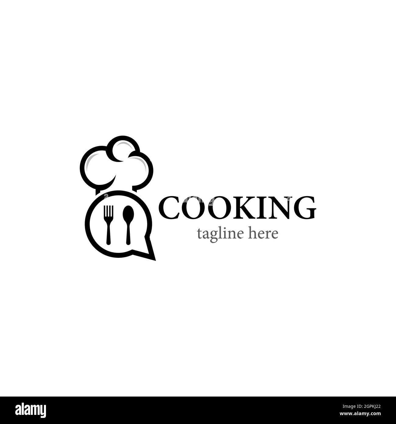 Design vettoriale del logo di cucina Foto Stock