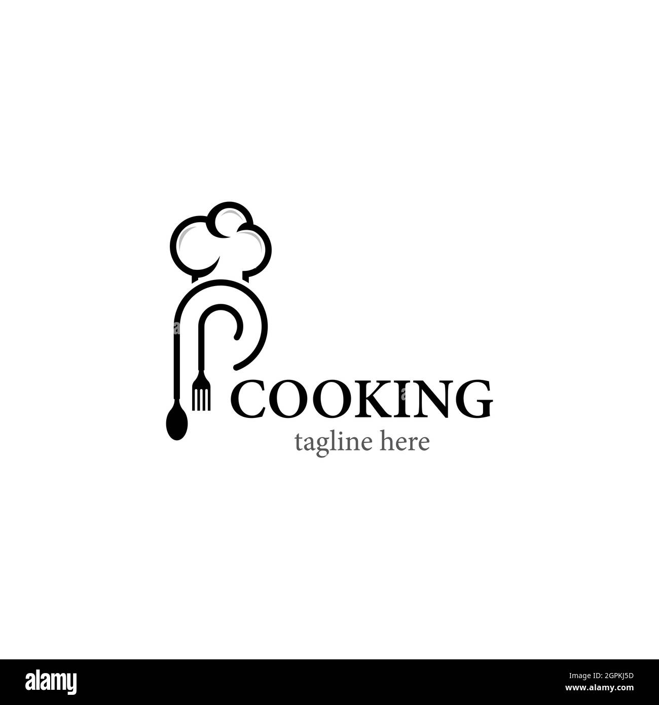 Design vettoriale del logo di cucina Foto Stock