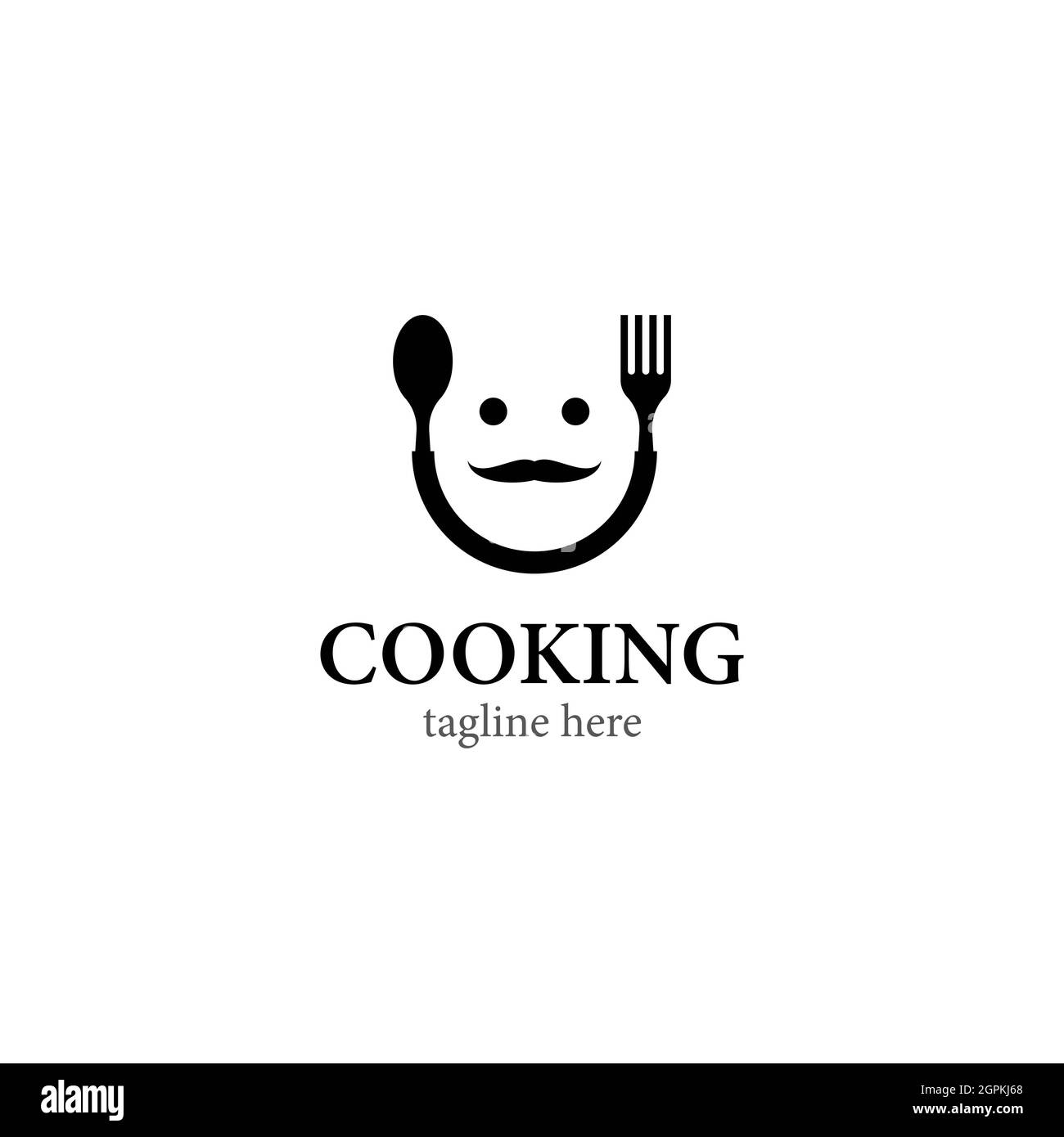 Design vettoriale del logo di cucina Foto Stock