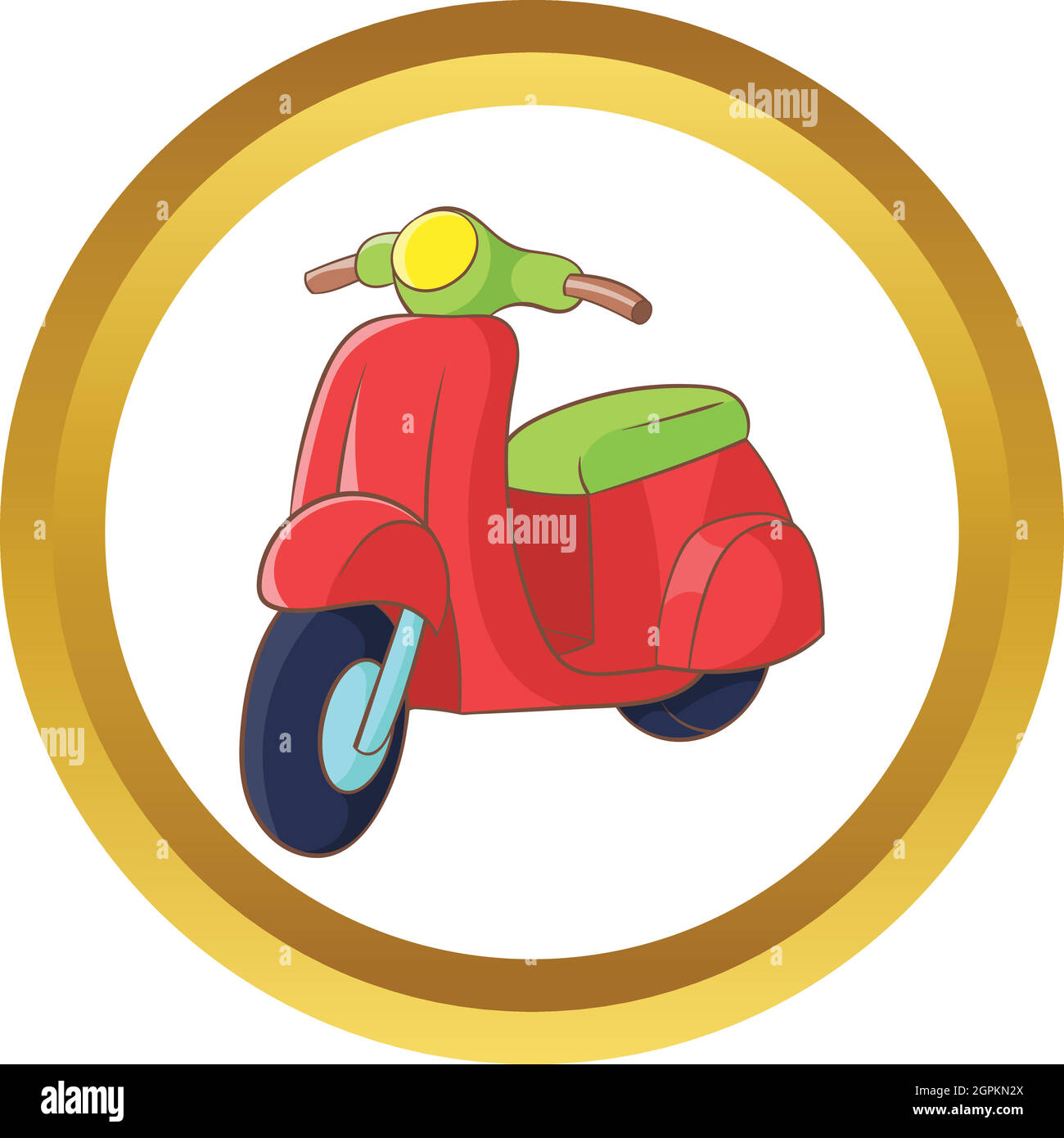 Red scooter icona vettore Illustrazione Vettoriale