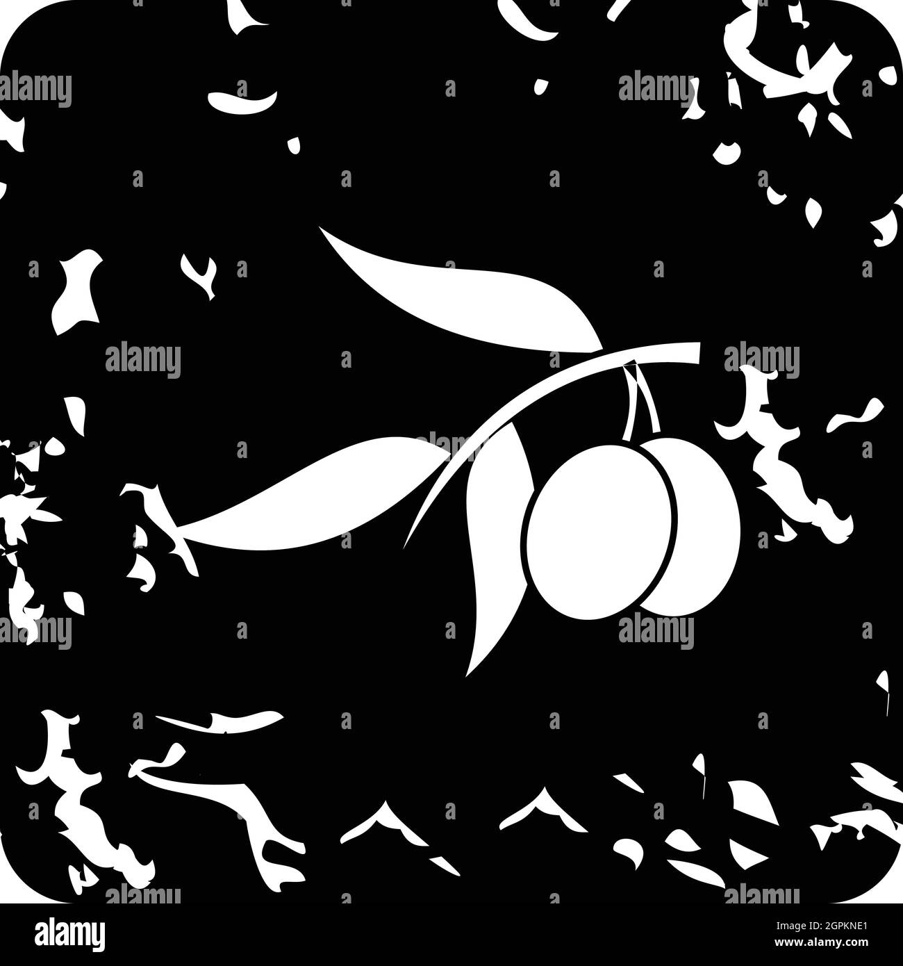 Oliva fresco ramo di albero con icona di olive Illustrazione Vettoriale