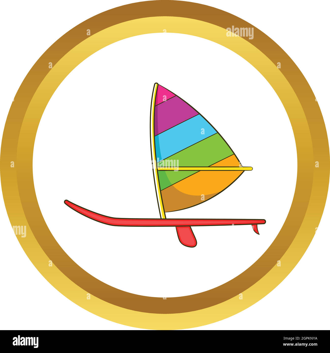 Sport barca a vela icona vettore Illustrazione Vettoriale