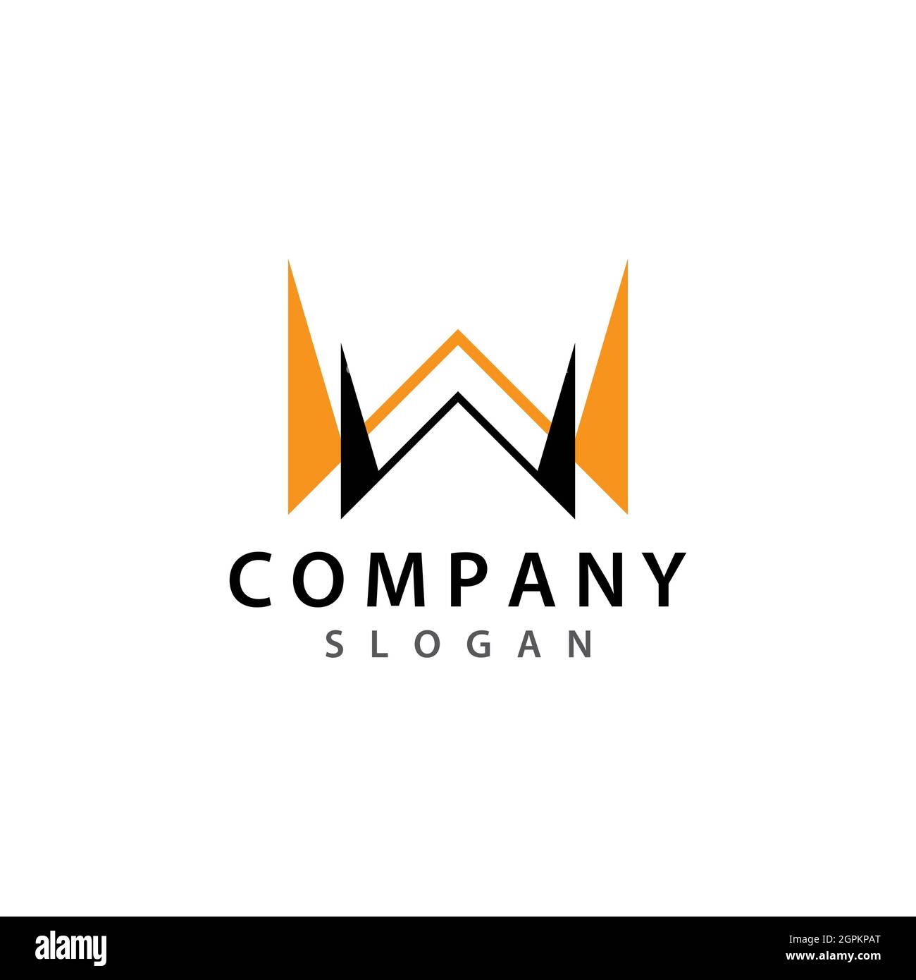 W icona vettore modello commerciale logo lettera Foto Stock