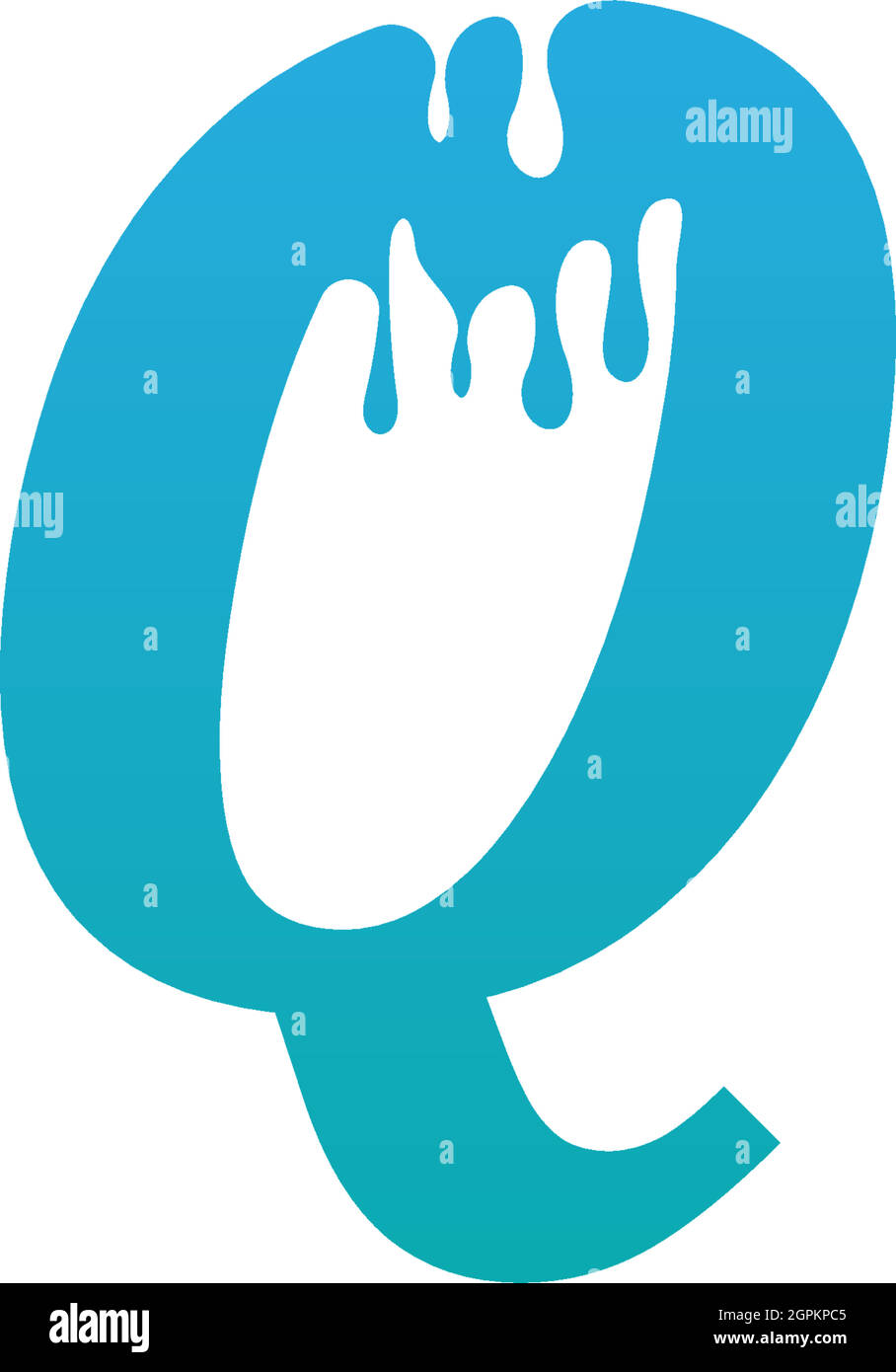 Modello di design del logo dell'icona lettera di fusione Q Illustrazione Vettoriale