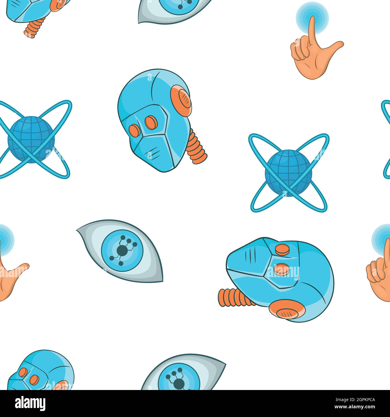 Design innovativo dei dispositivi, stile cartoon Illustrazione Vettoriale