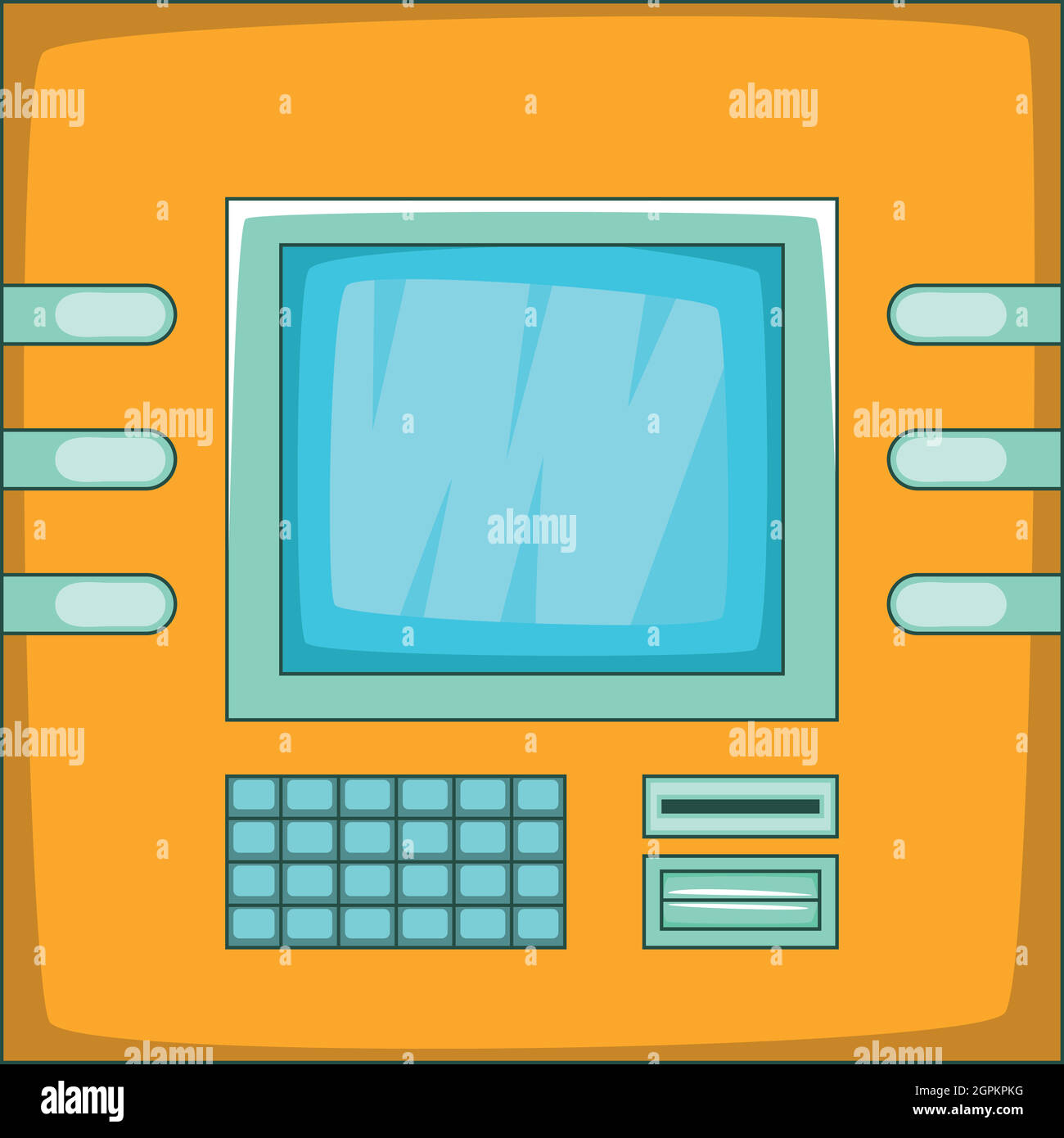 Bancomat icona, stile cartoon Illustrazione Vettoriale