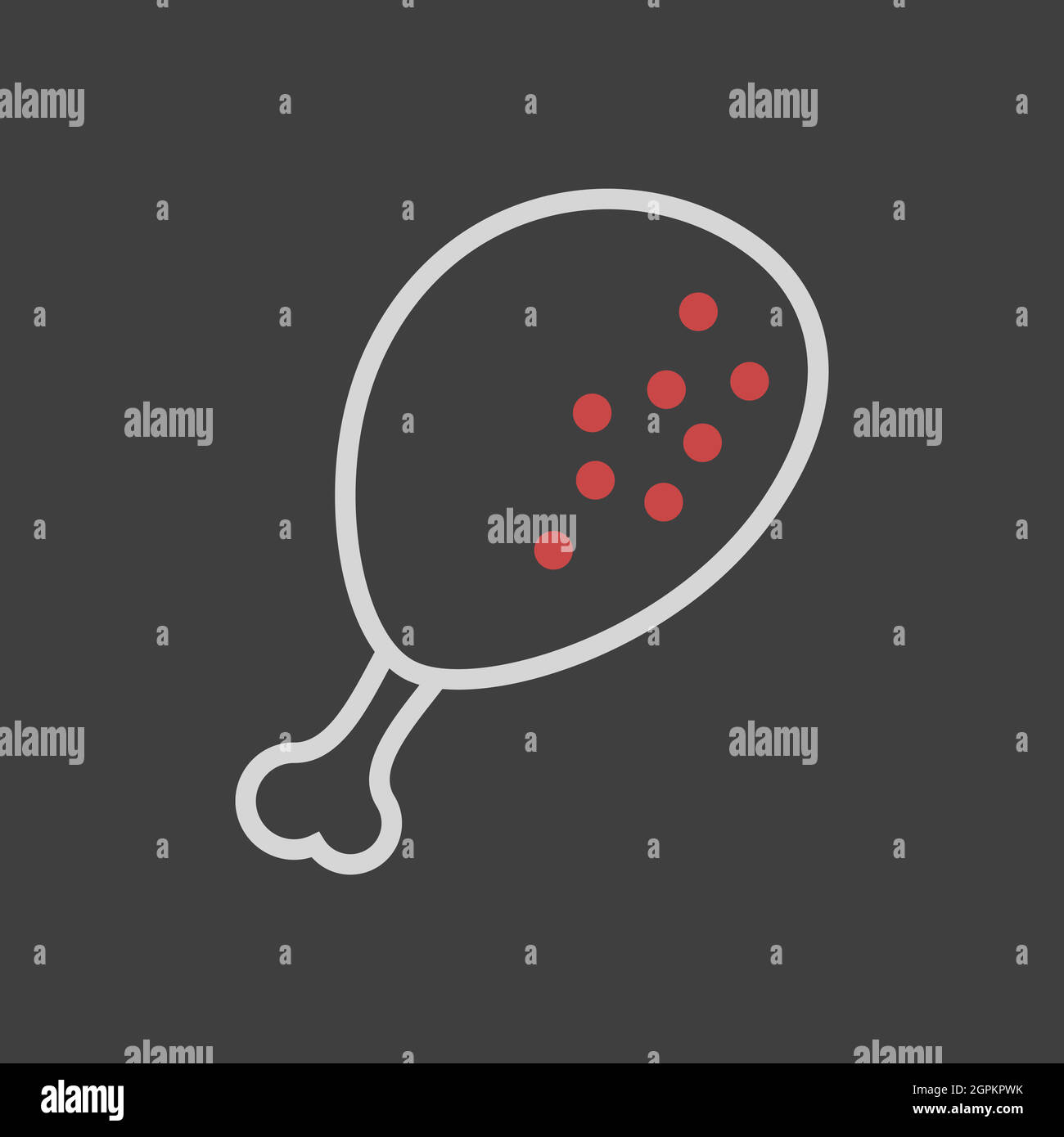 Icona vettore gamba di pollo. Cartello fast food Illustrazione Vettoriale