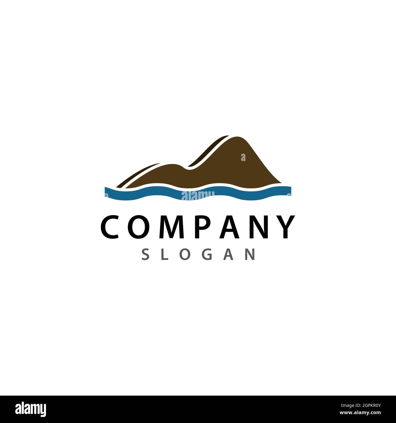 Modello di icona del logo Mountain Foto Stock