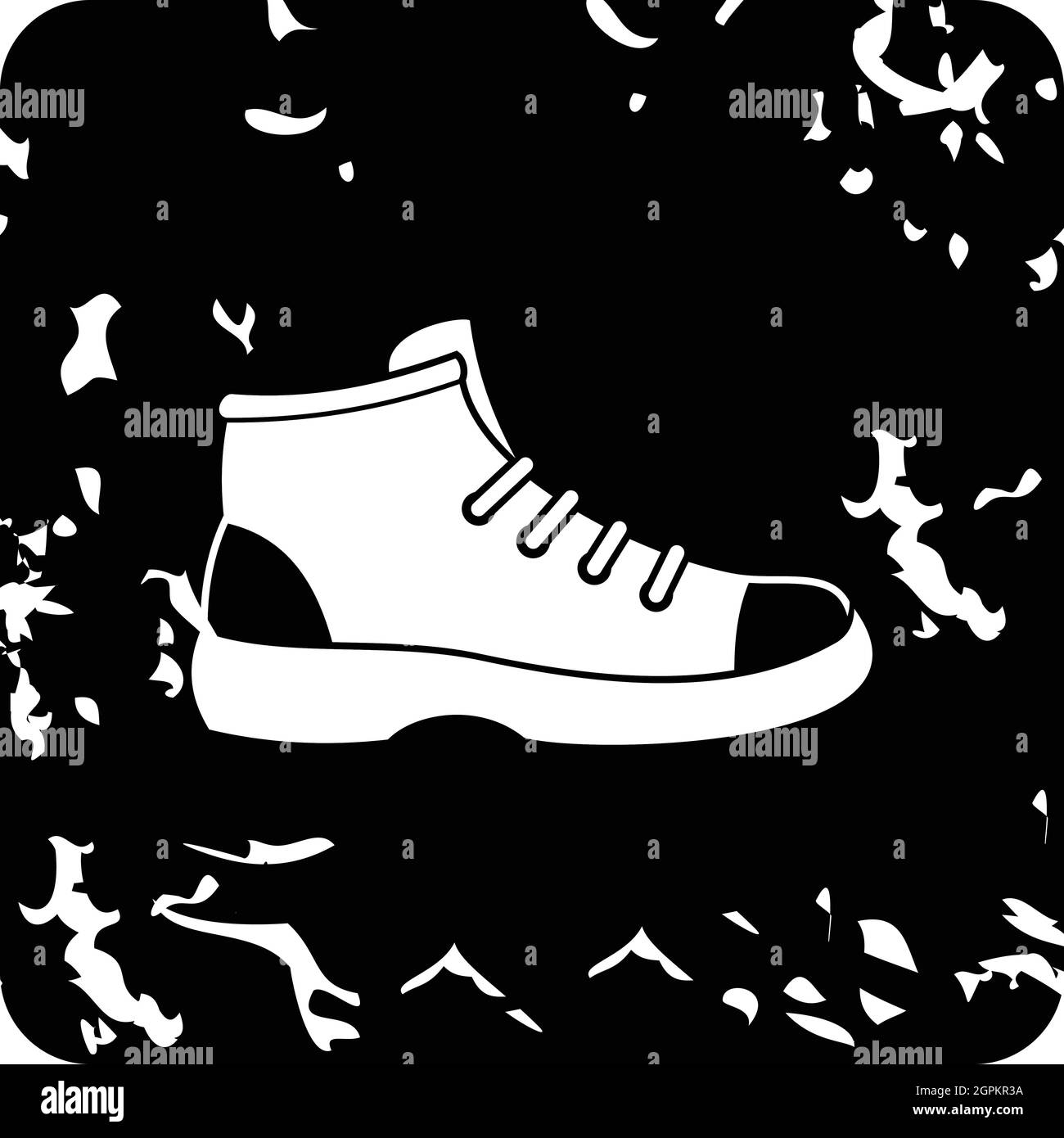 Icona di scarpa da trekking, stile grunge Illustrazione Vettoriale