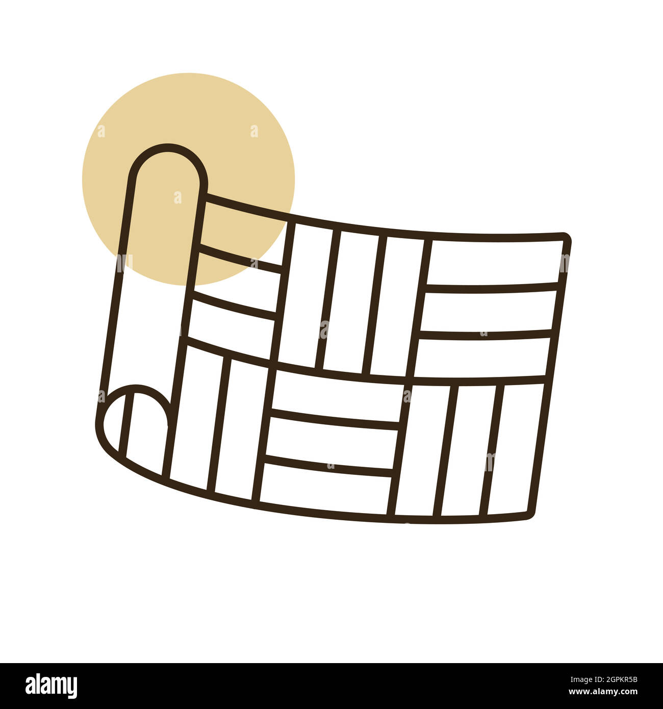 Icona del vettore a rullo del linoleum piatta. Costruzione, riparazione Illustrazione Vettoriale