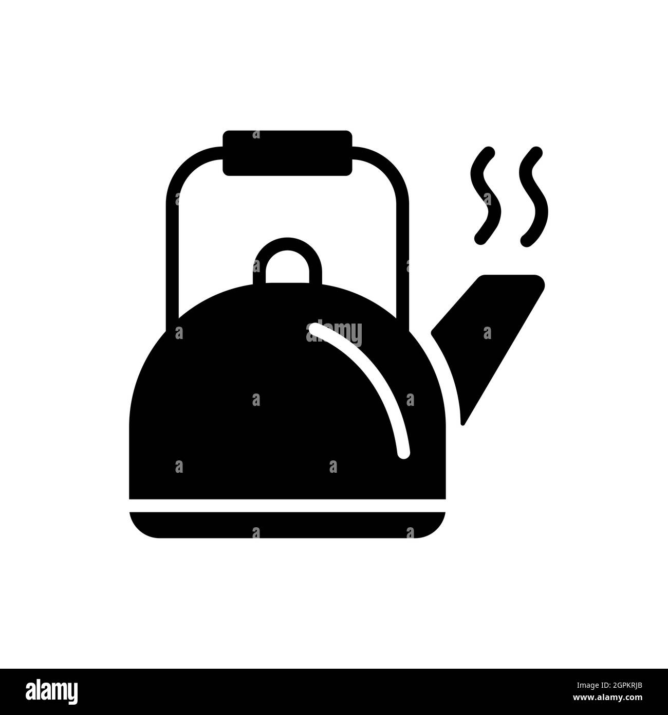 Icona camping Metal kettle Vector Glyph. Cartello per escursioni Illustrazione Vettoriale