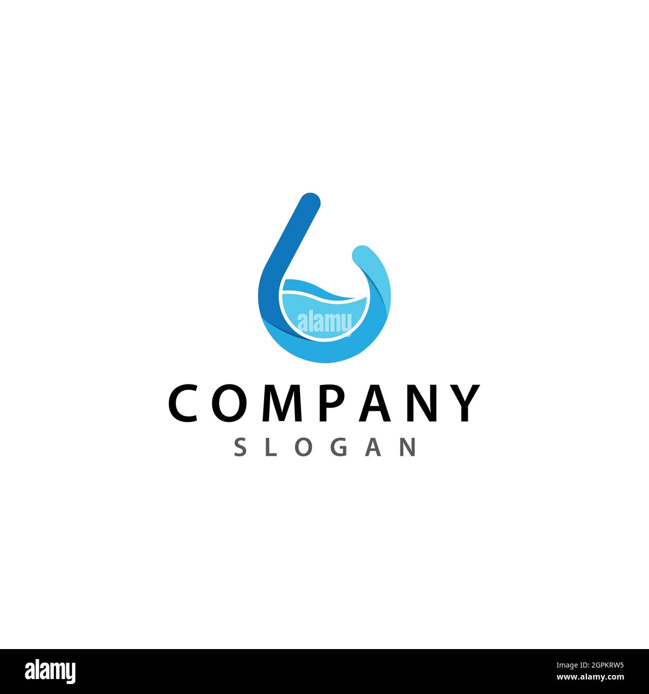 Disegno dell'icona vettoriale del modello di logo Drop Foto Stock
