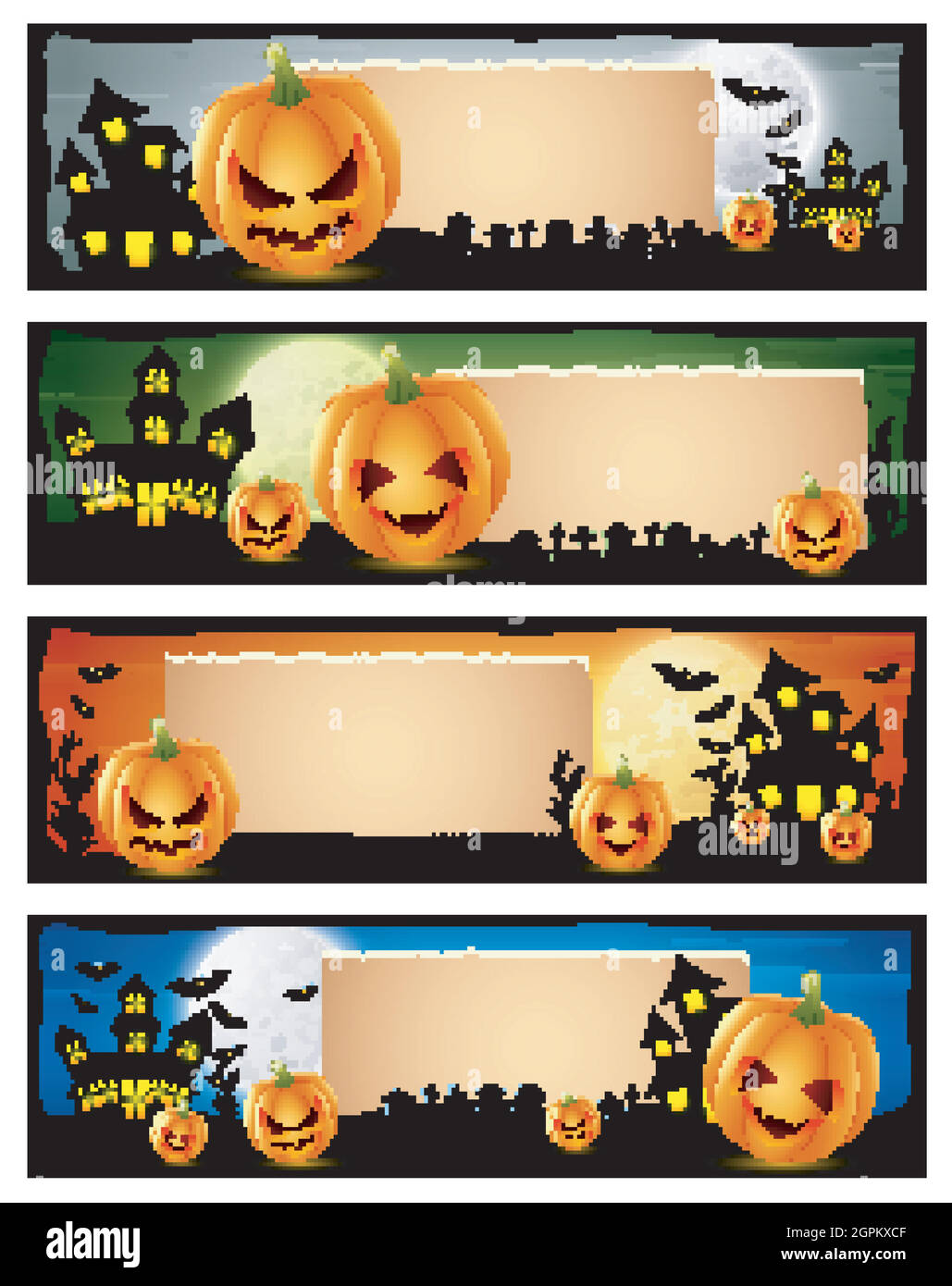 Buon banner di Halloween Illustrazione Vettoriale