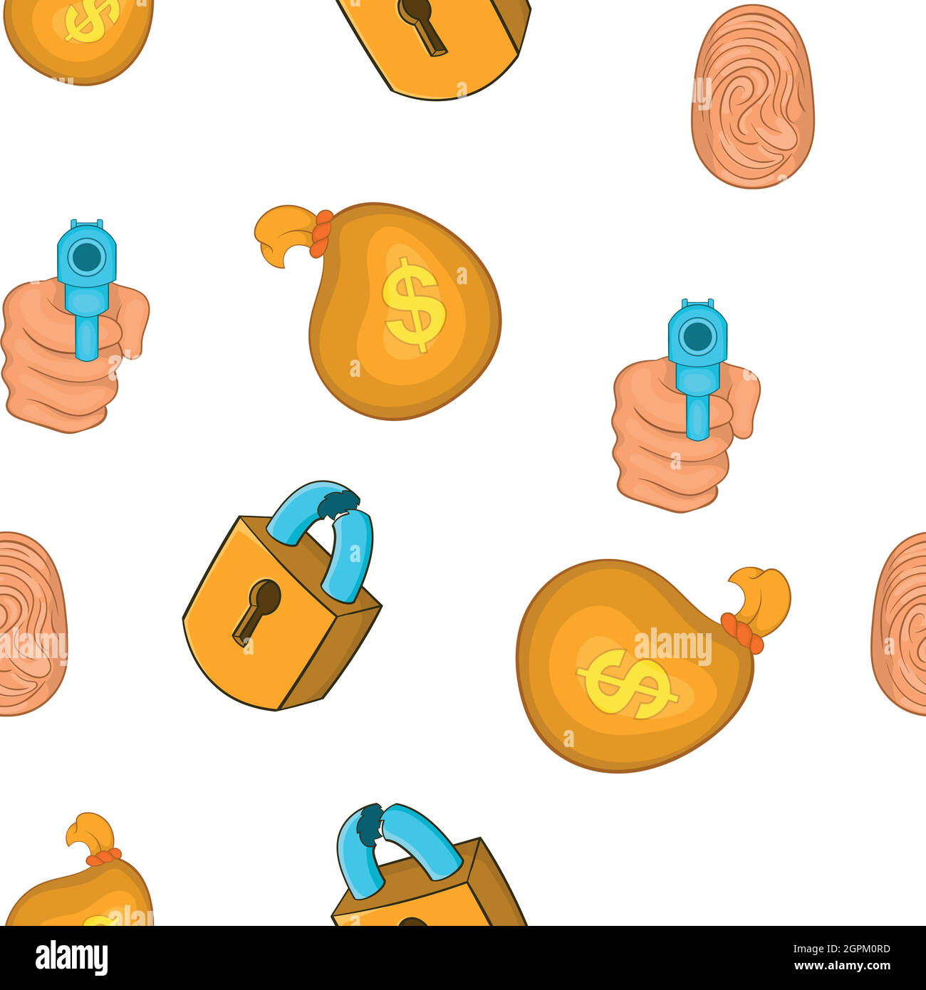 Furto modello di criminalità, stile cartoon Illustrazione Vettoriale