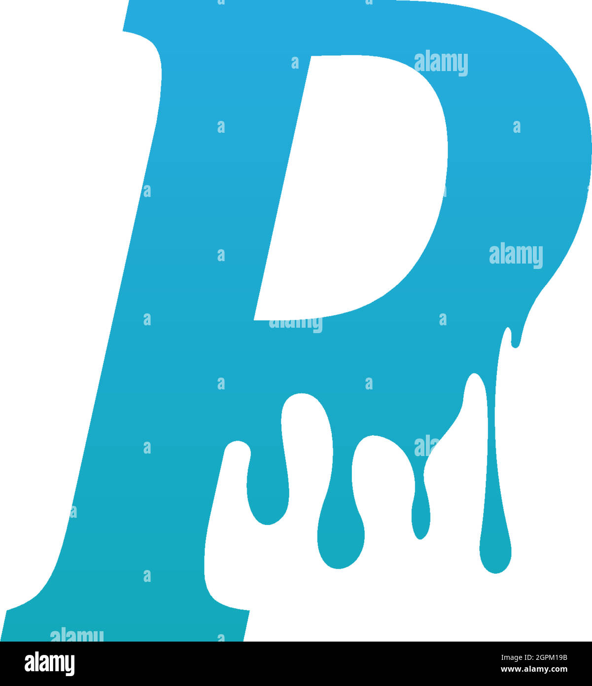 Modello di design del logo Melting Letter P Icon Illustrazione Vettoriale