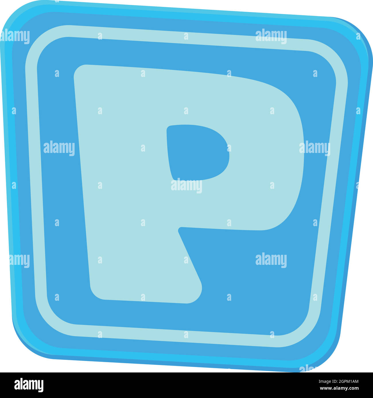 Parcheggio icona segno, stile cartoon Illustrazione Vettoriale