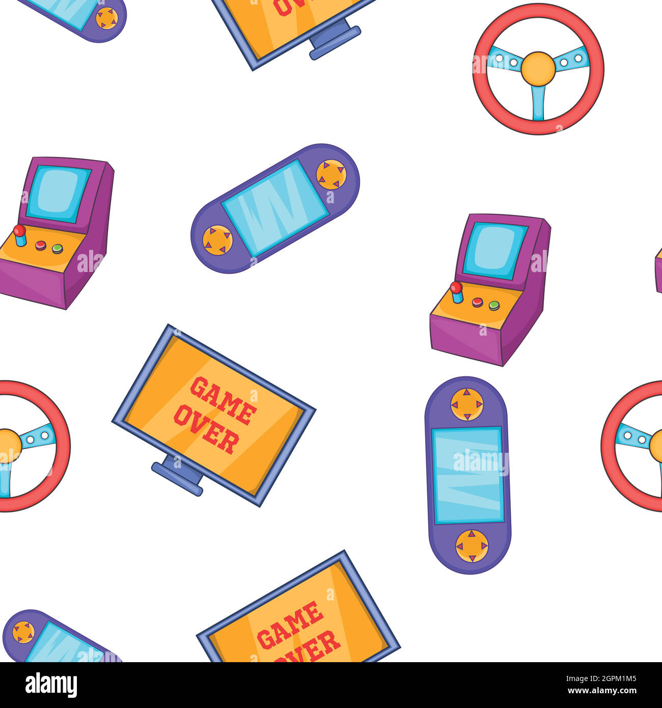 Modello di gioco video, stile cartoon Illustrazione Vettoriale