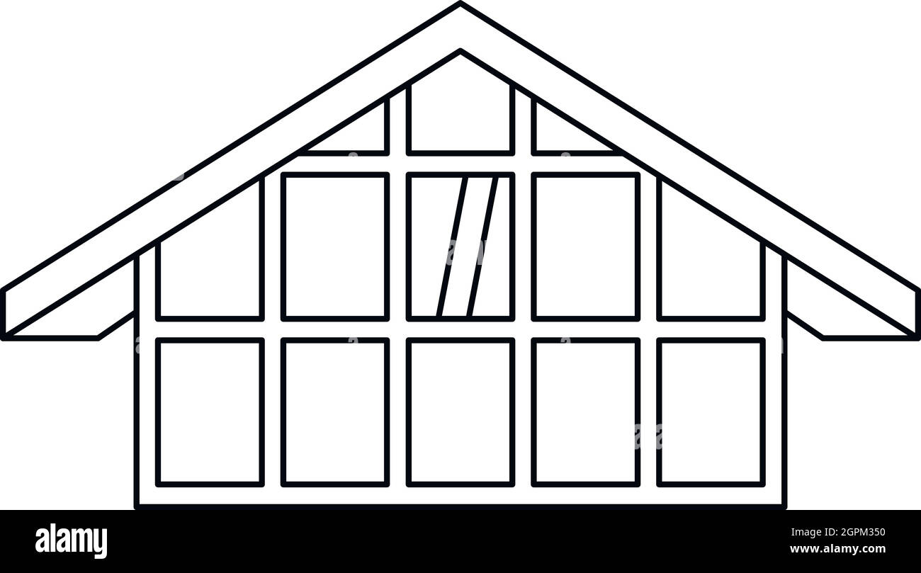 Icona di casa, stile contorno Illustrazione Vettoriale