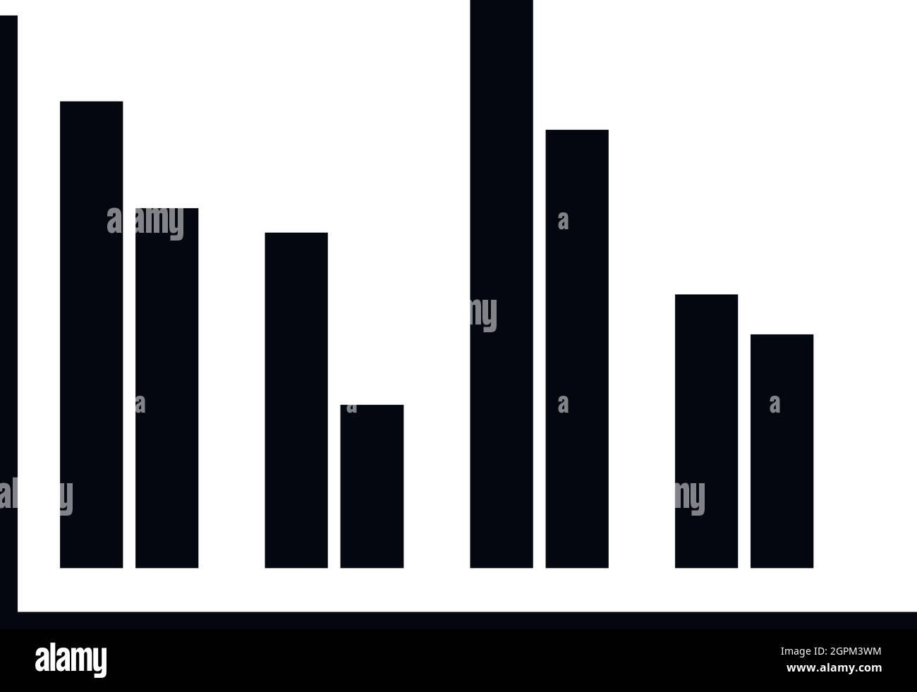 Analisi finanziaria icona del grafico, stile semplice Illustrazione Vettoriale